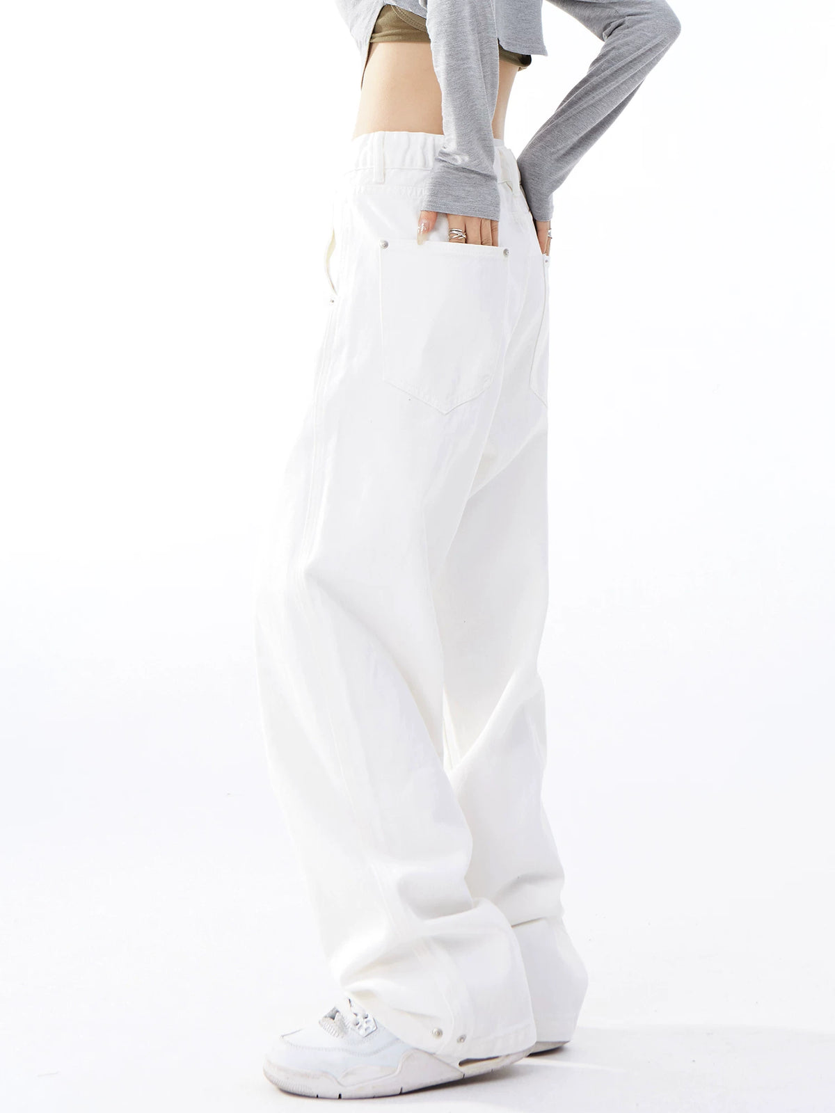 Pantalon long droit à jambes larges