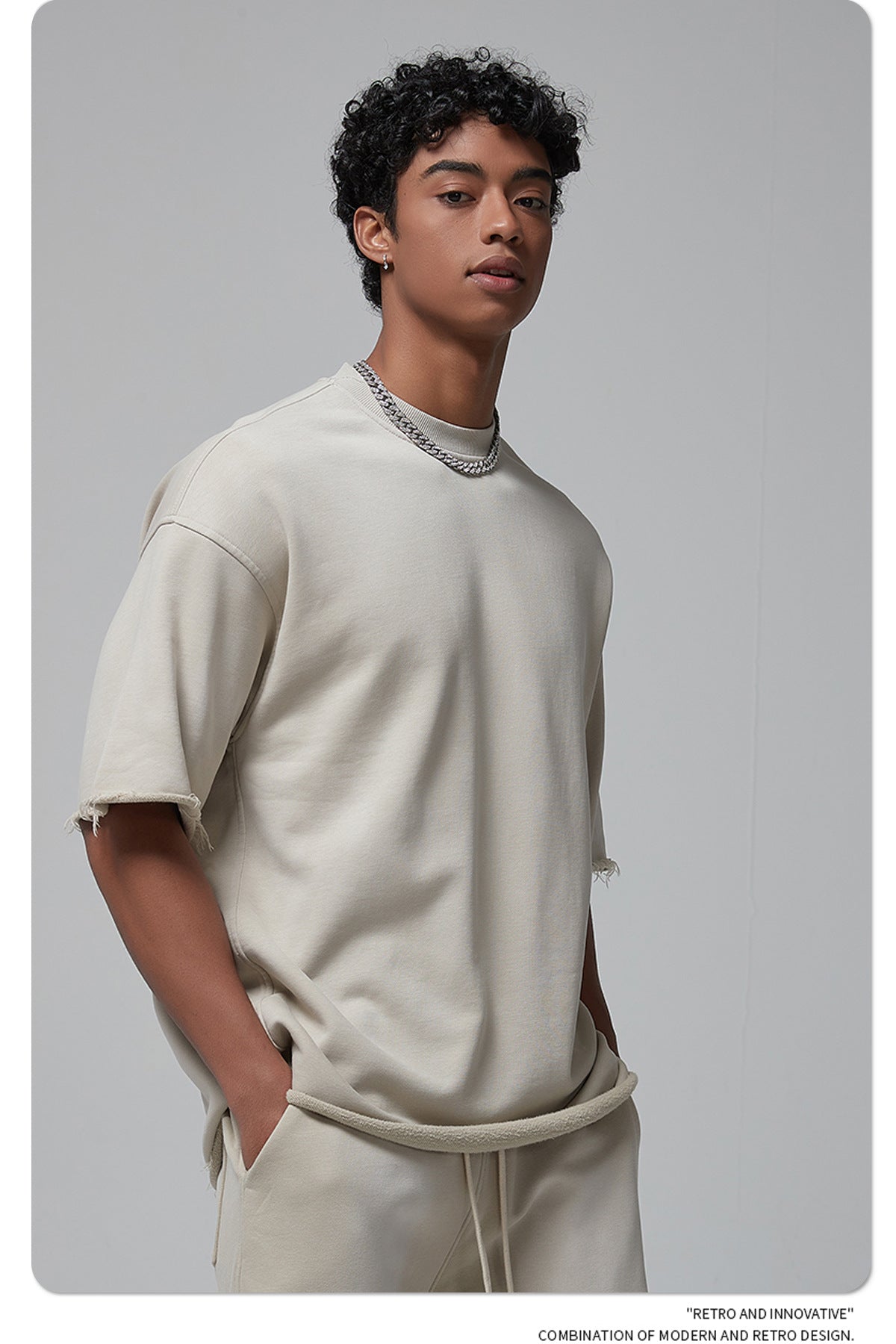 Oversize Spray-dyed Short-sleeve T-shirt & Spray-dyed Short Sweatpants Setup