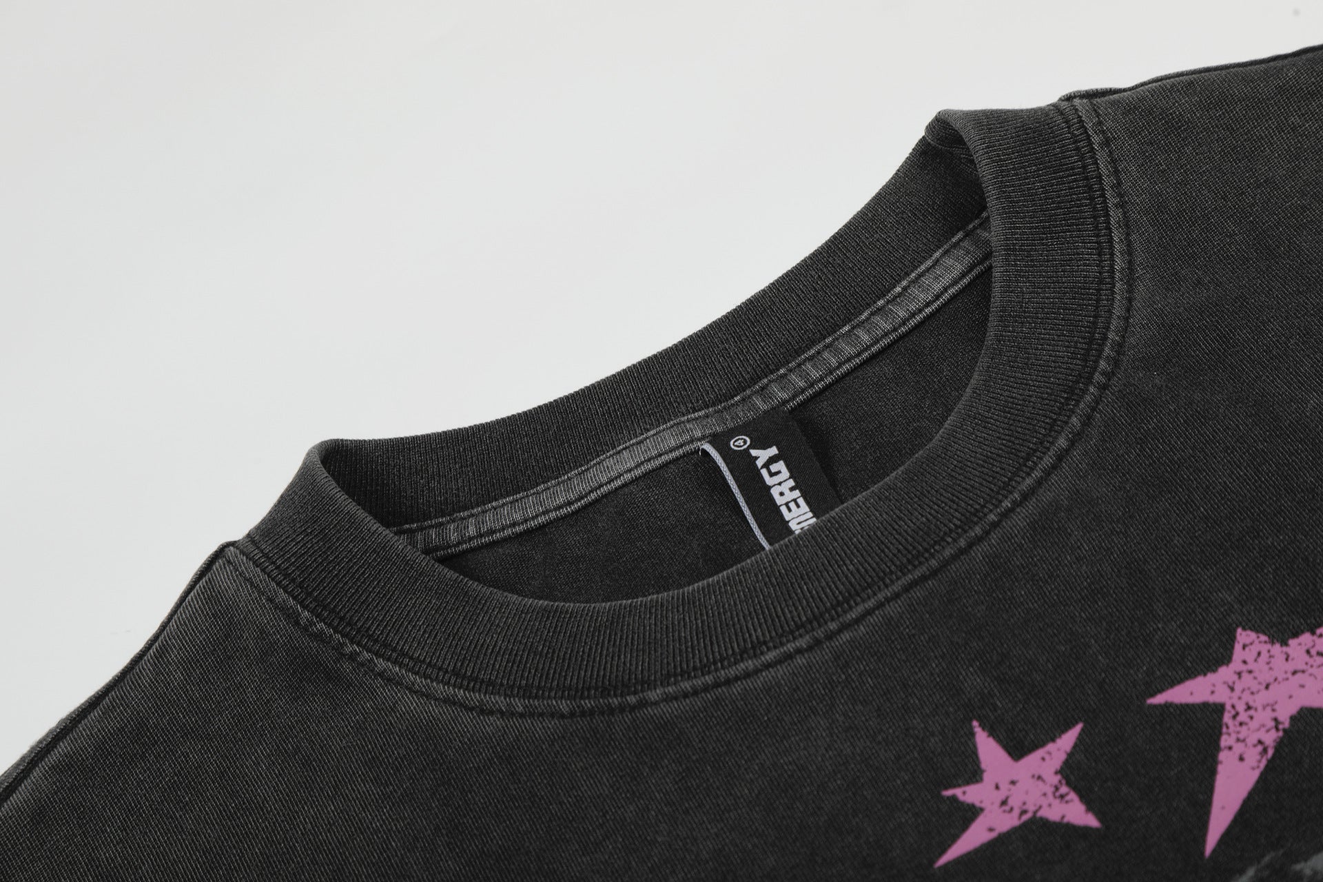 Washed Star Portrait Print Short Sleeve T-Shirt