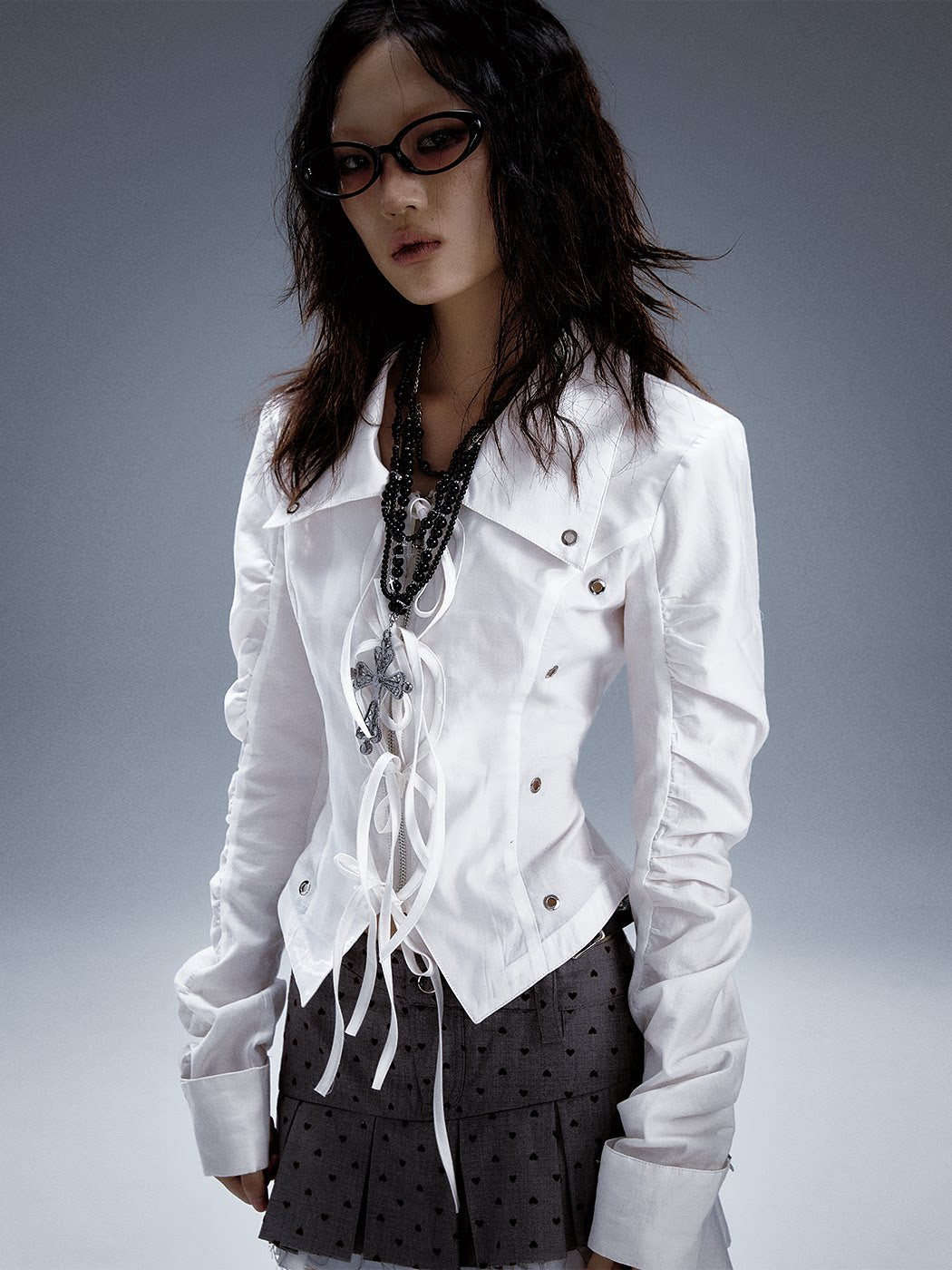 Cutout Tie-Waist Long Sleeve Shirt
