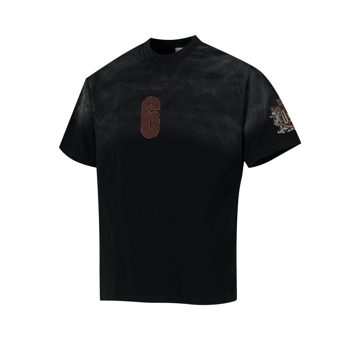 Spray Paint Number Print Short Sleeve T-Shirt