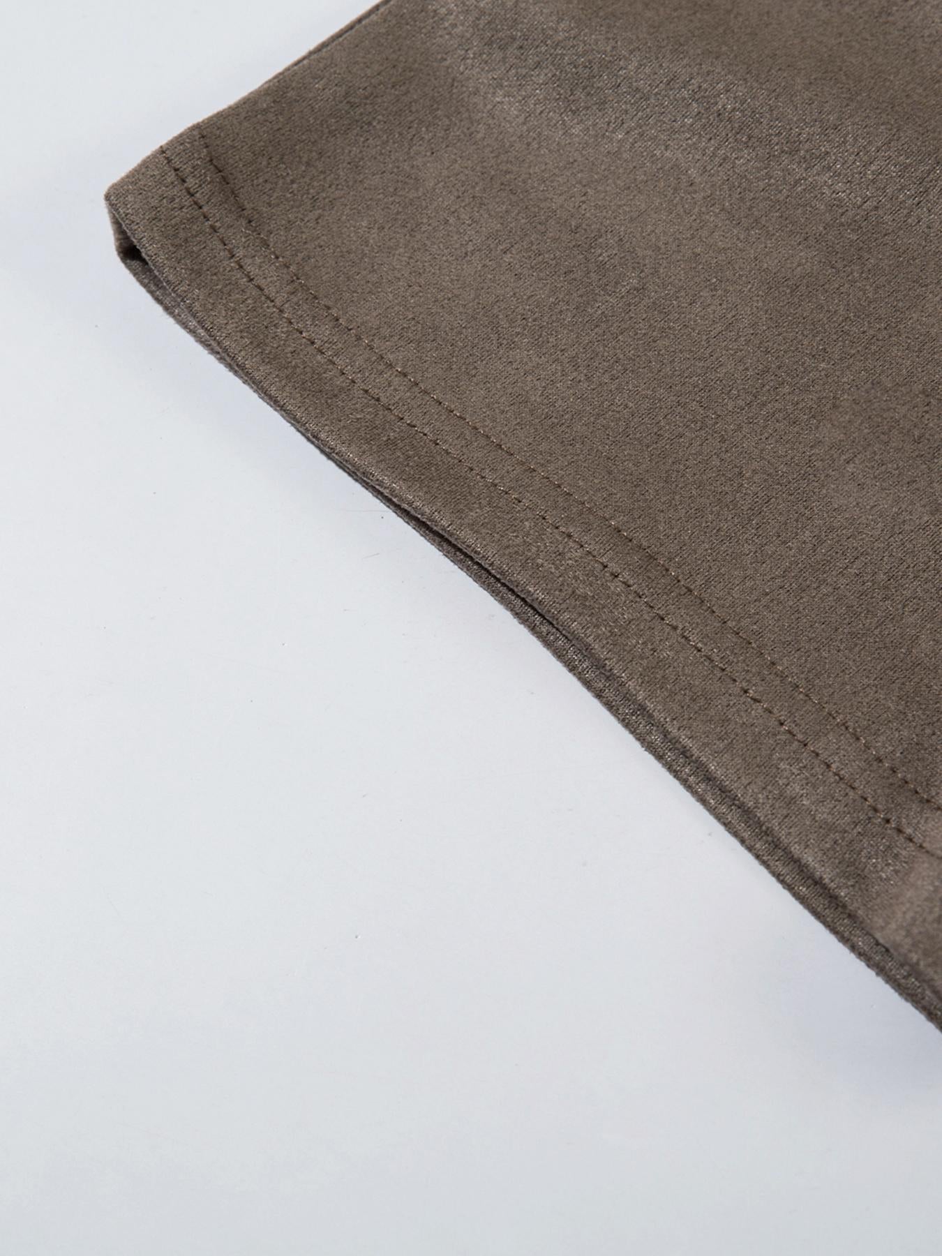 Suede Letter Print Short Sleeve T-Shirt
