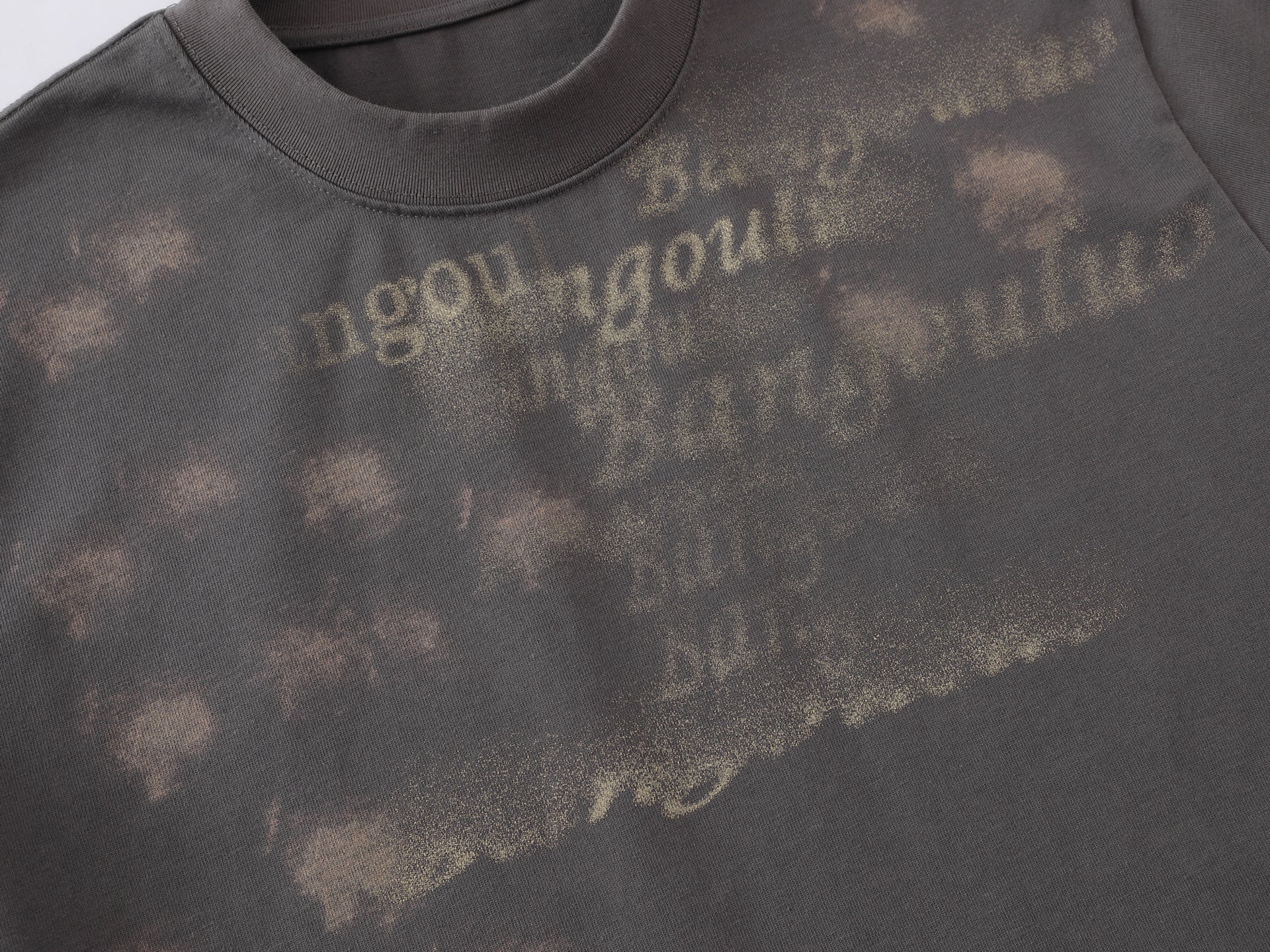 Bleach Washed Logo Print Short Sleeve T-Shirt
