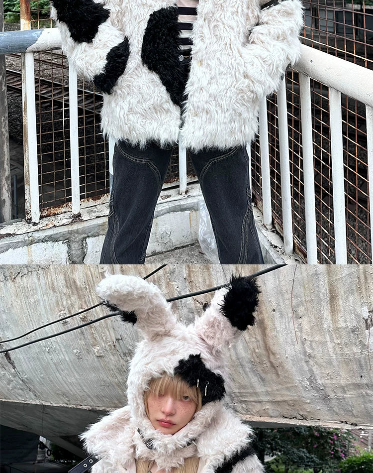 Patchwork Fake Fur Jacket