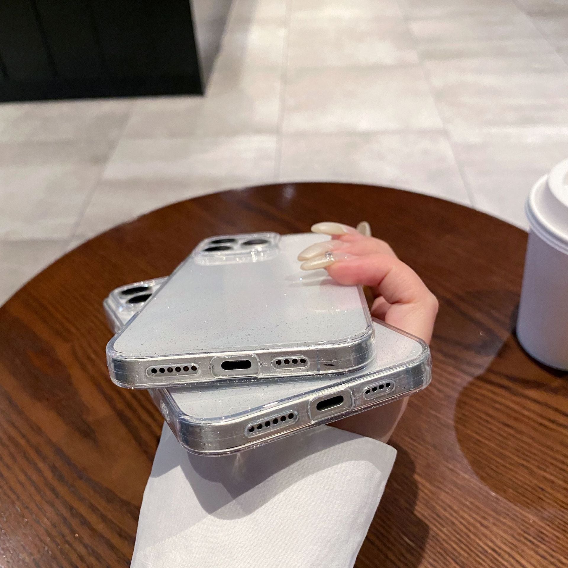 Transparent Fine  Simple Glitter Case