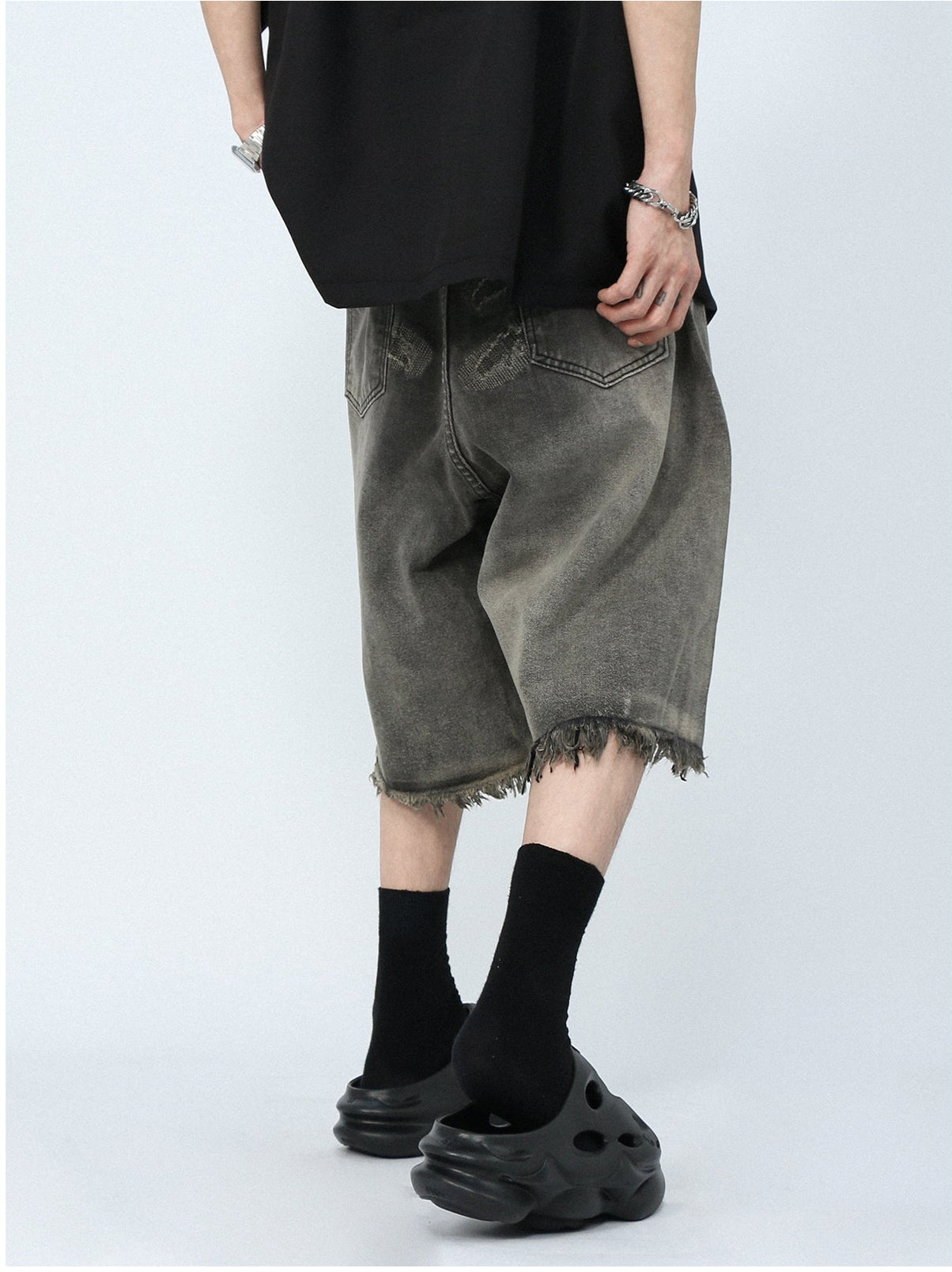 Pantaloncini larghi lavati in stile retrò