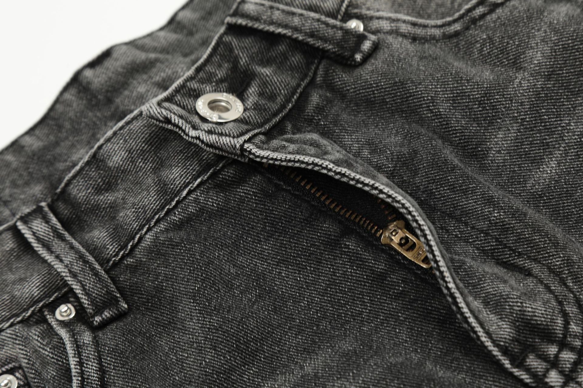Washed Wide Leg Denim Jort