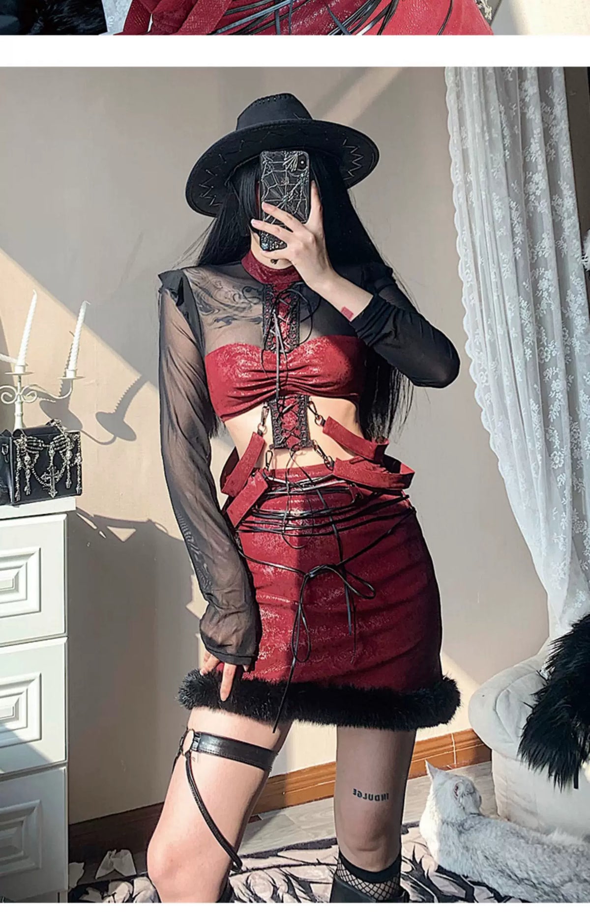 Sheer Mesh Short Blouse