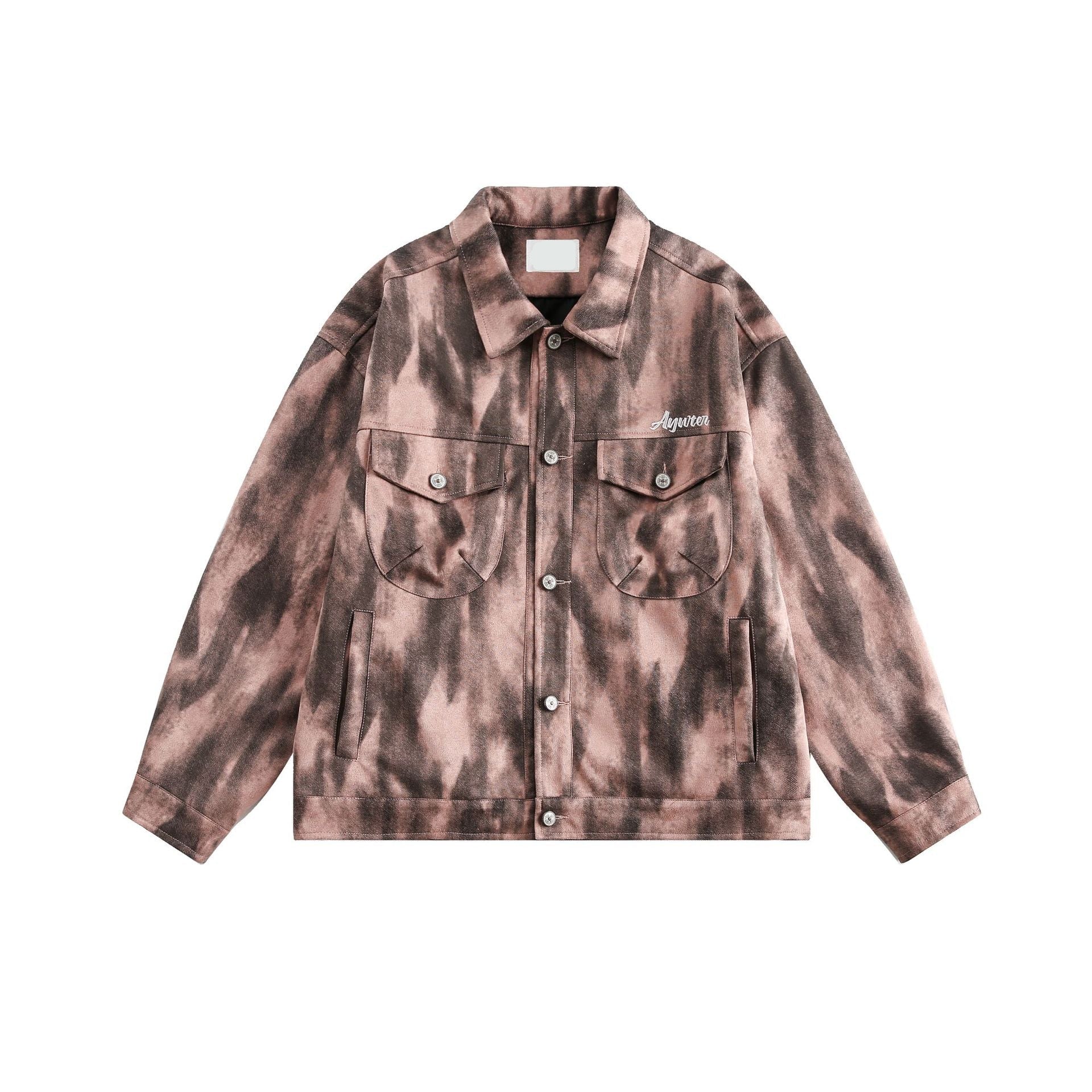 Chaqueta con figura de grafiti rosa sucio