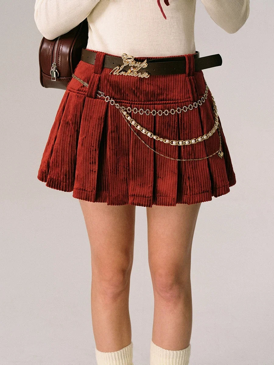 Red short skirt