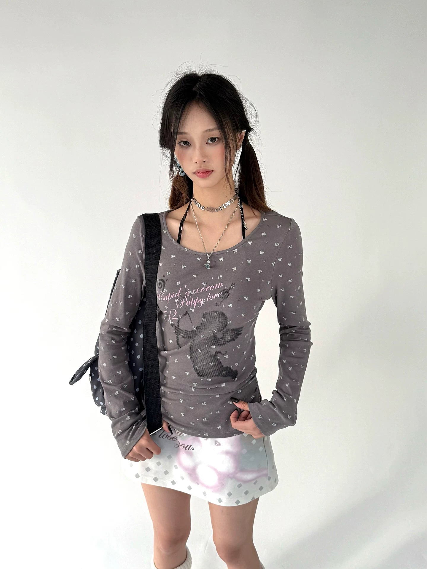 Graphic Print A-Line Short Skirt