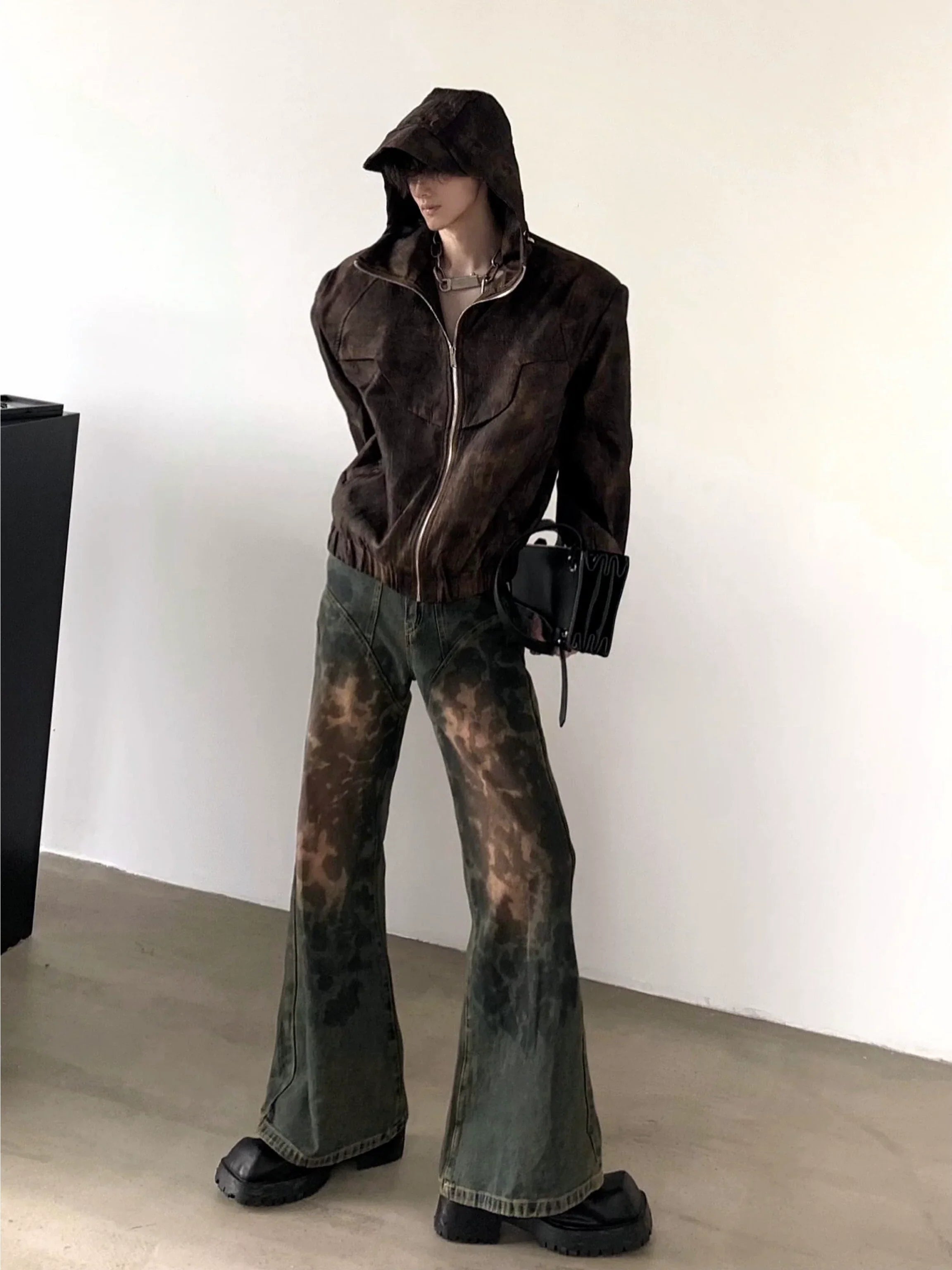 Shoulder Pad Hooded Jacket