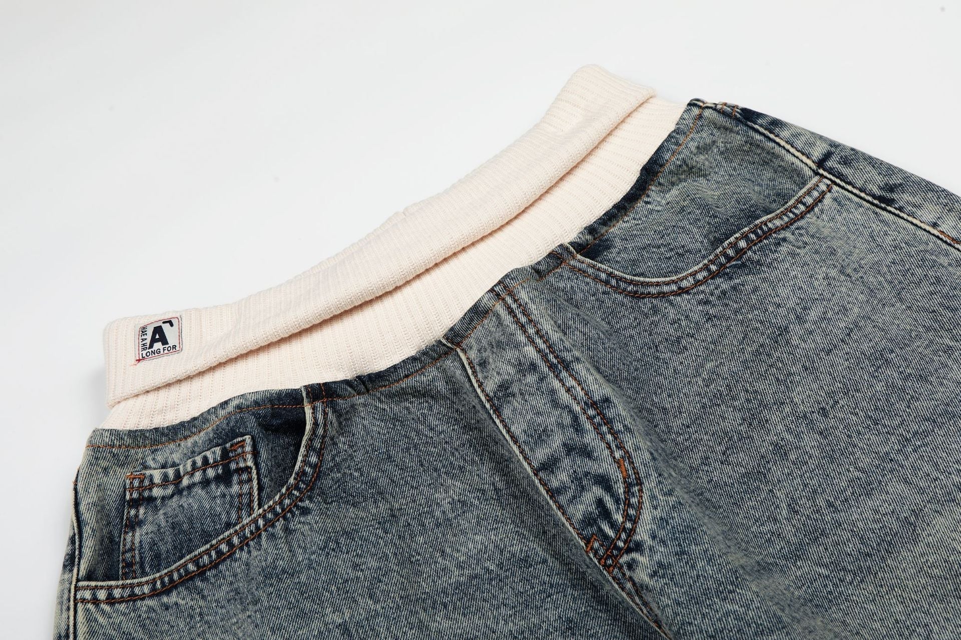 Deconstruction Patchwork Wide Leg Denim Jeans