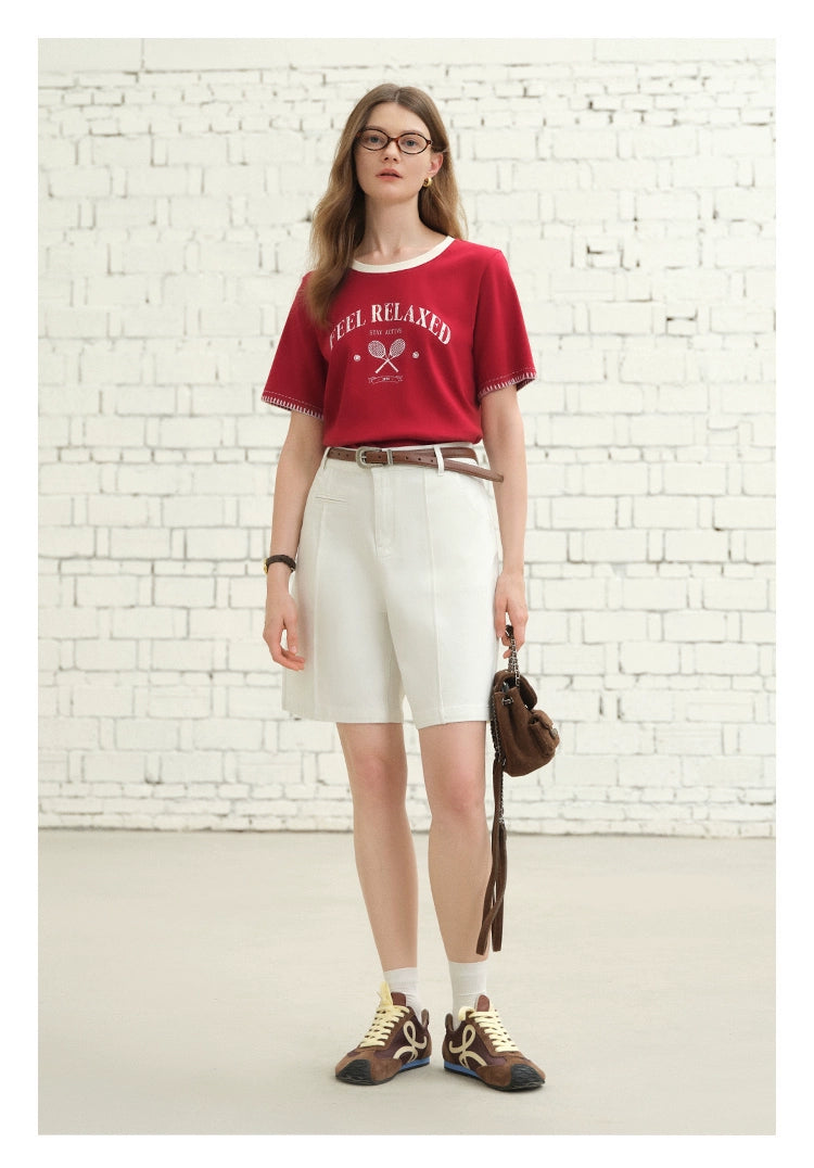 T-shirt cucita a contrasto retrò