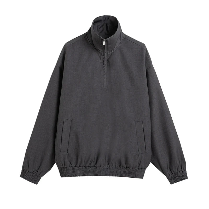 Half Zipper Stand Collar Sweatshirt
