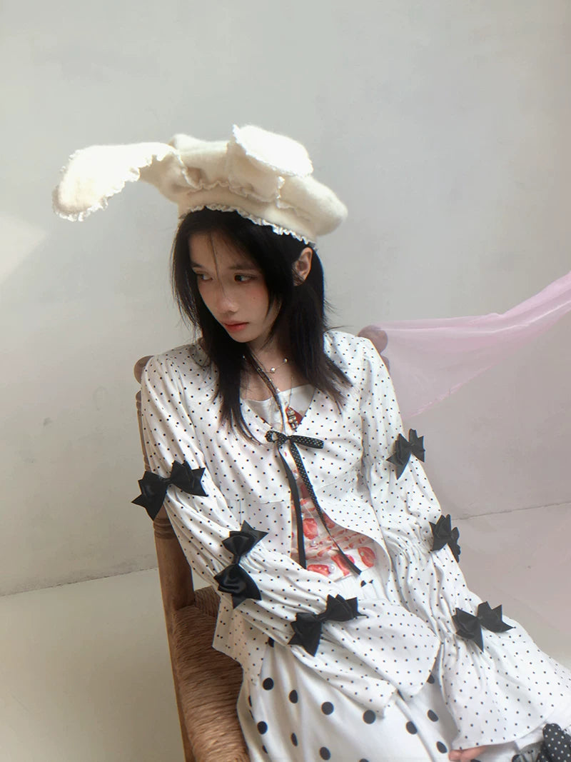 Wire Bunny Ear Lace Beret Hat