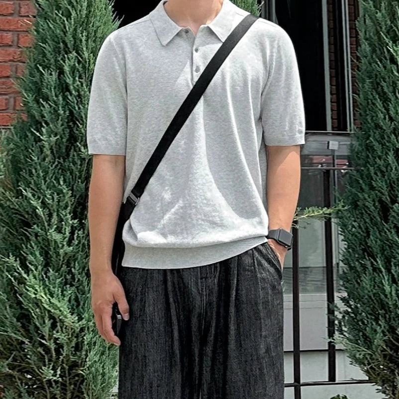 Knit Short Sleeve Polo Shirt