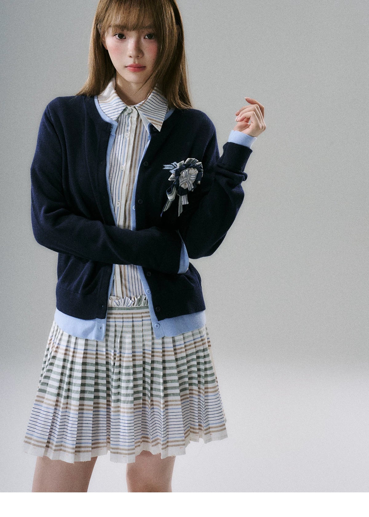 Logo Embroidery Knit Cardigan
