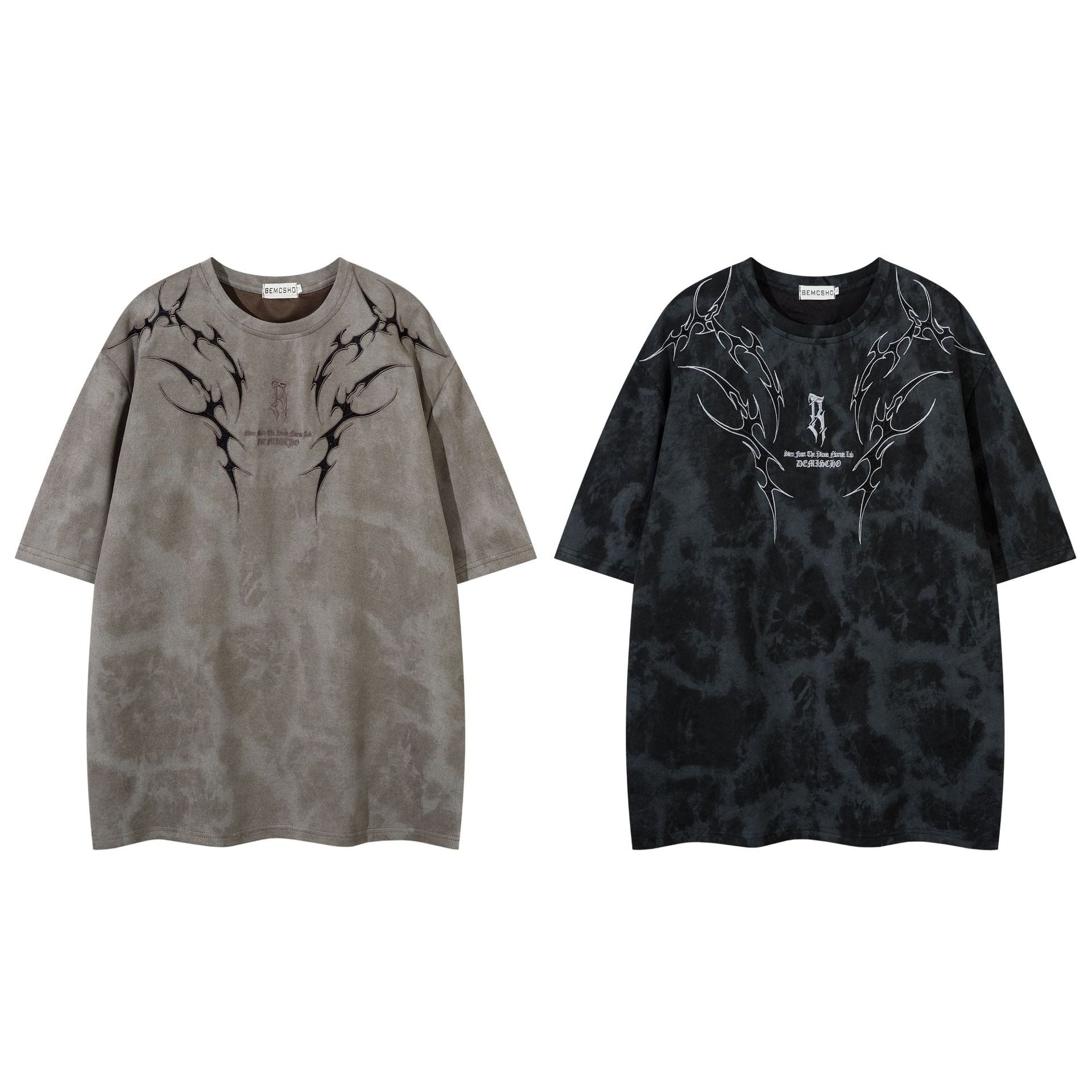 Washed Thorn Print Short Sleeve T-Shirt