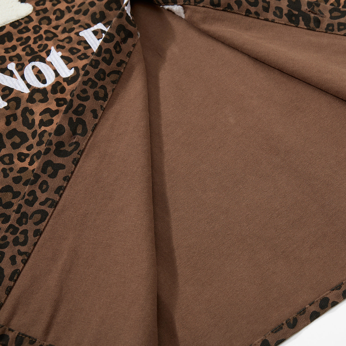 Leopard Heart Patch Short Sleeve Shirt