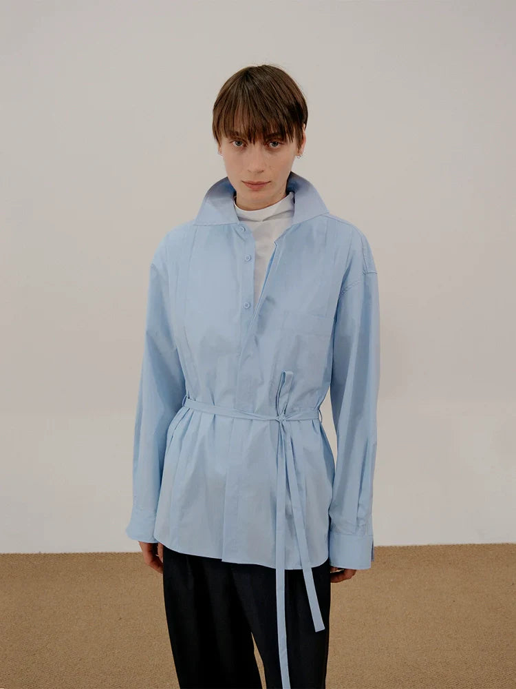 Camicia a maniche lunghe con cintura