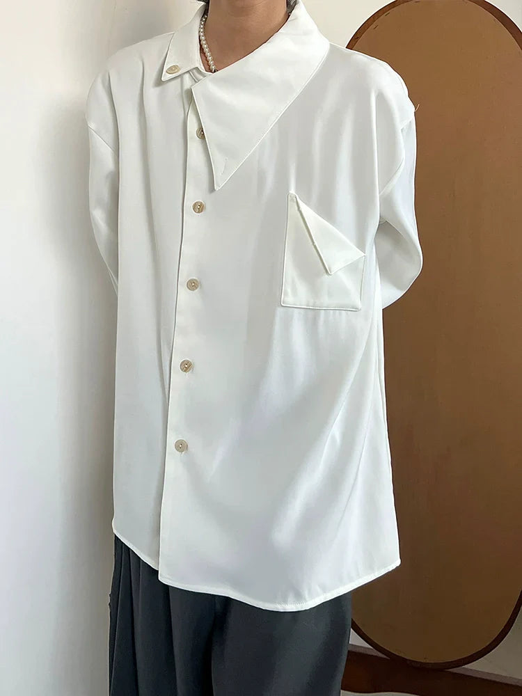 Unique Collar Long Sleeve Shirt