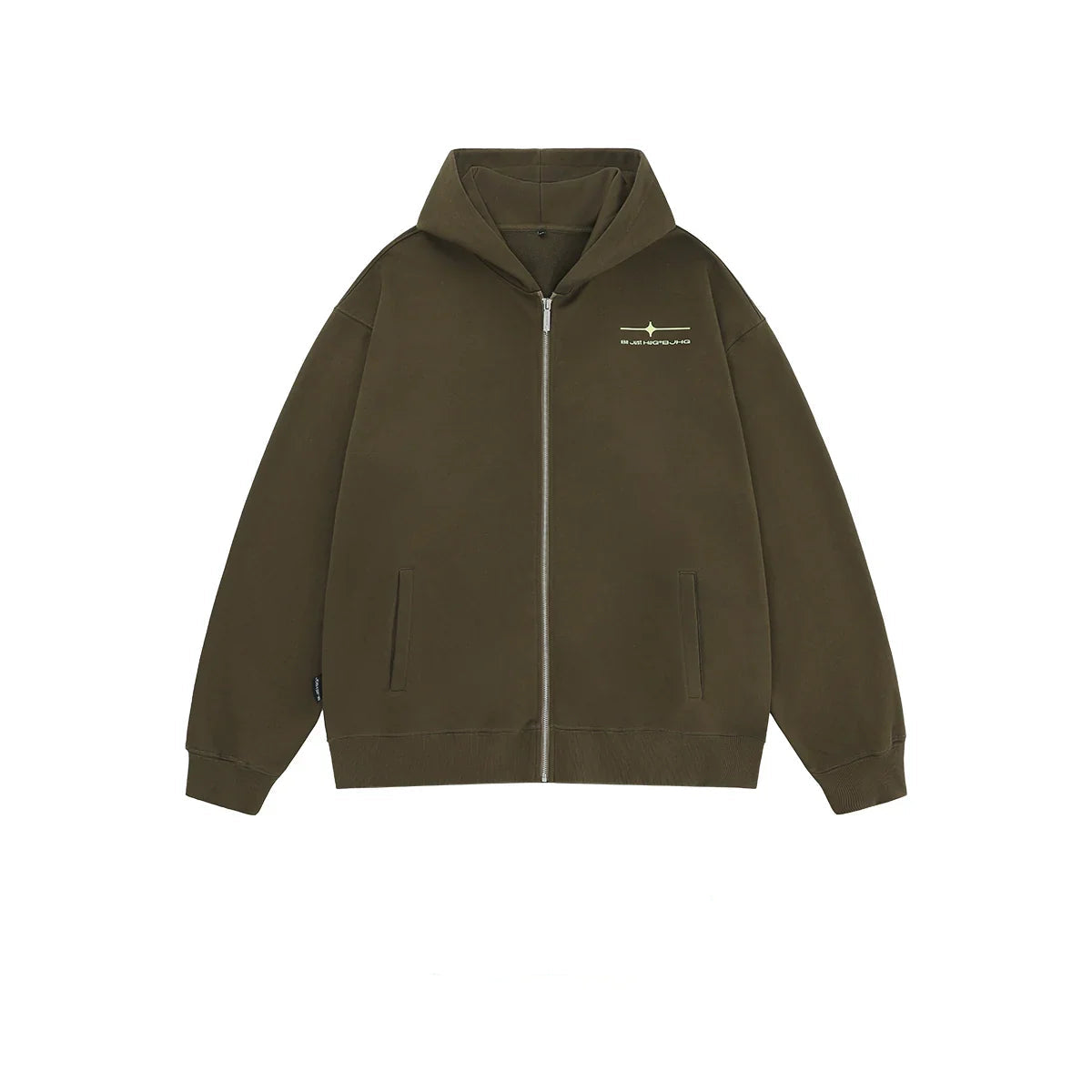 그래피티 디자인 헤비웨이트 지퍼 후드 티셔츠