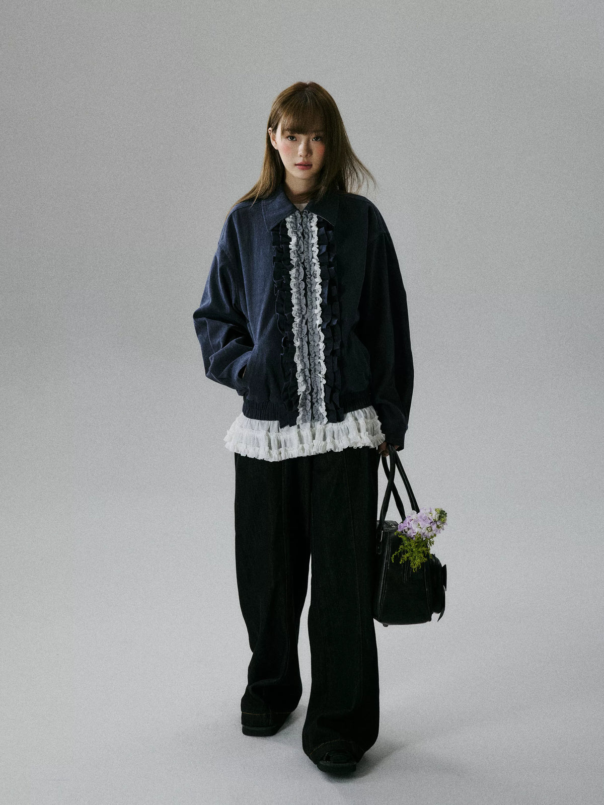 Ruffled Lace Detail Jacket