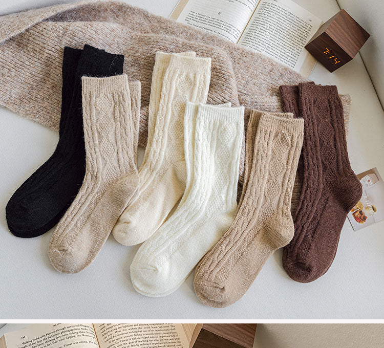 Cashmere Wool Solid Color Socks