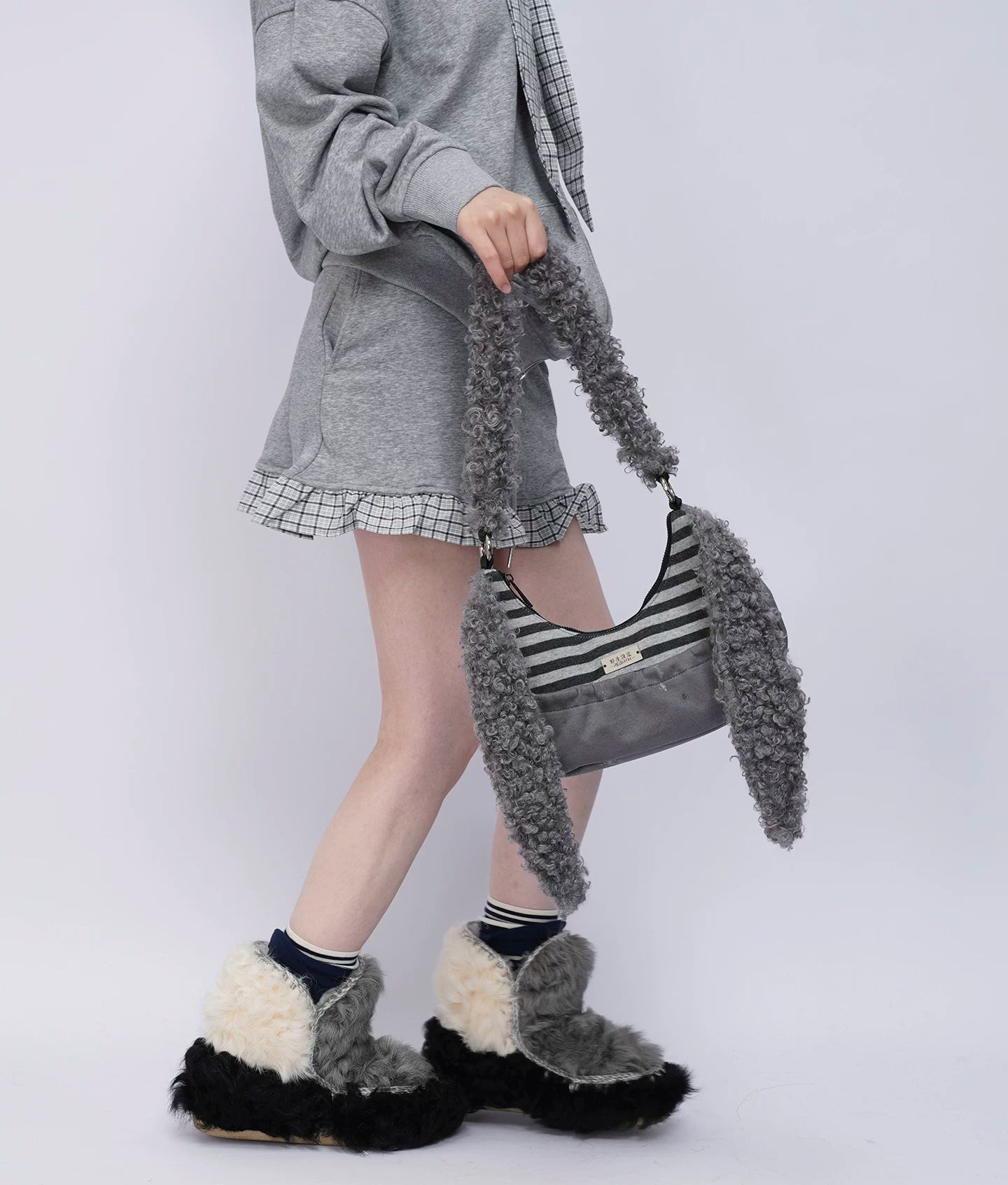 Furry Strap Mini Shoulder Bag