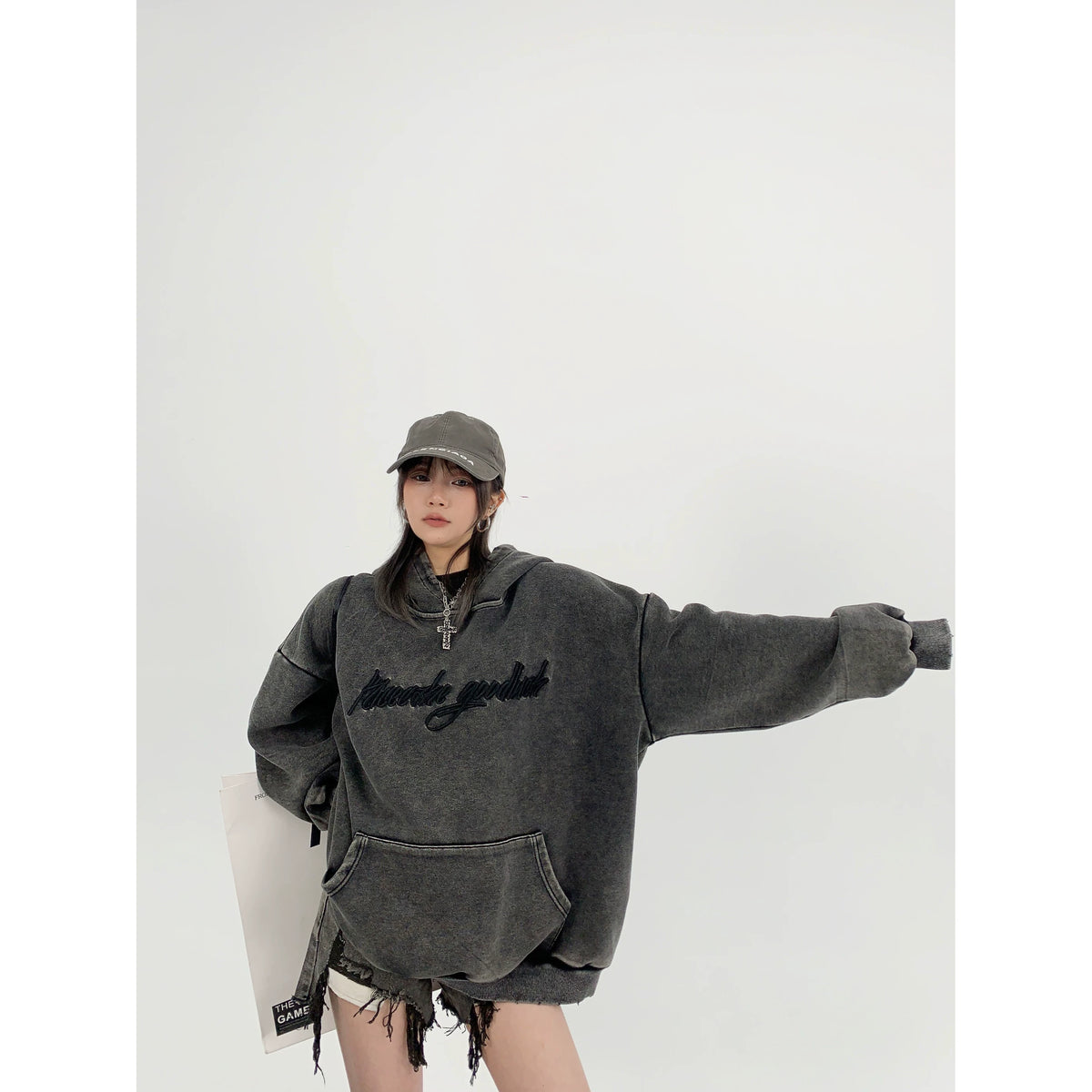 Logo Embroidery Unisex Oversized Hoodie