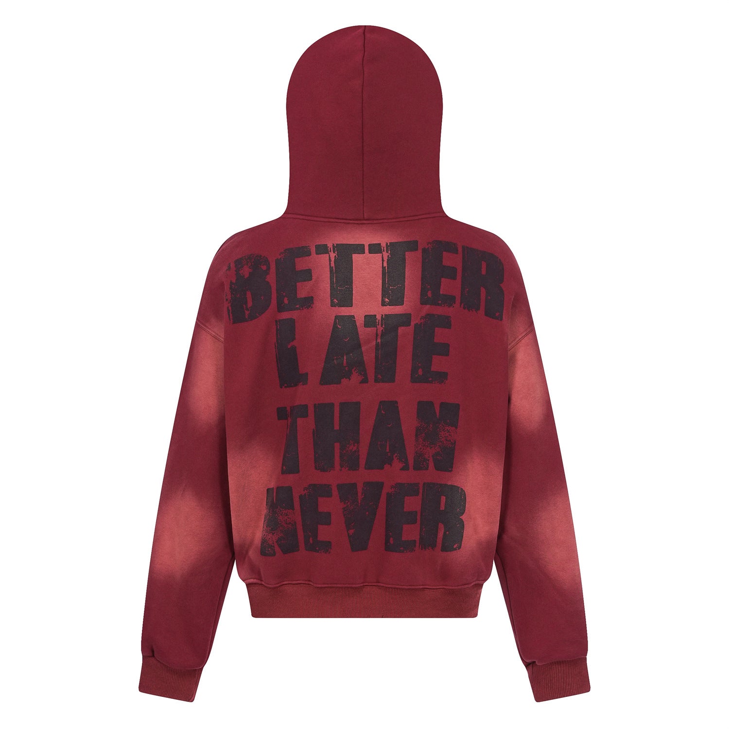 레터 프린트 플리스 안감 풀오버 후드 티셔츠