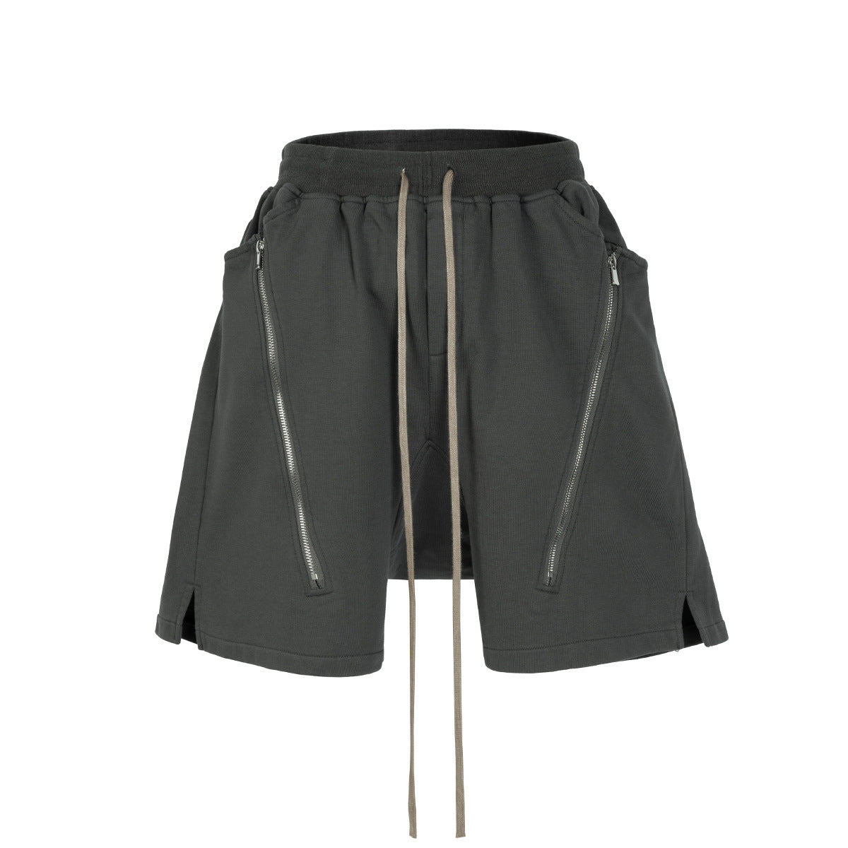 Drawstring Zipper Short Pants