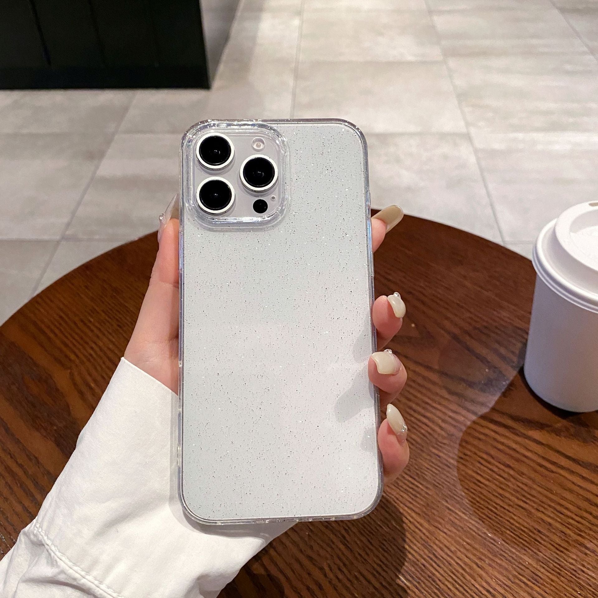 Transparent Fine  Simple Glitter Case