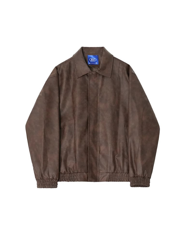 Zipper PU Leather Jacket