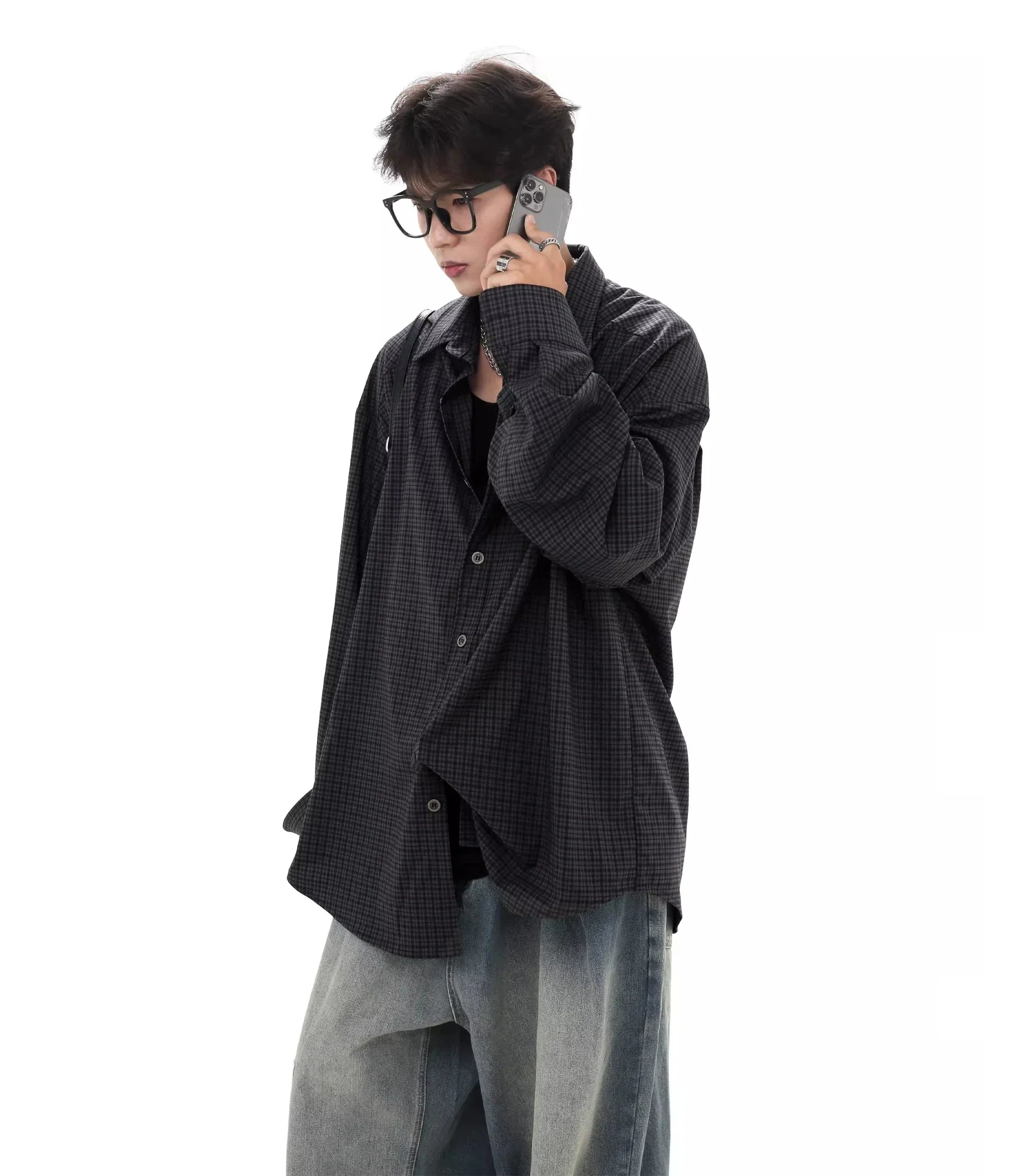 Embroidery Oversize Long Sleeve Shirts
