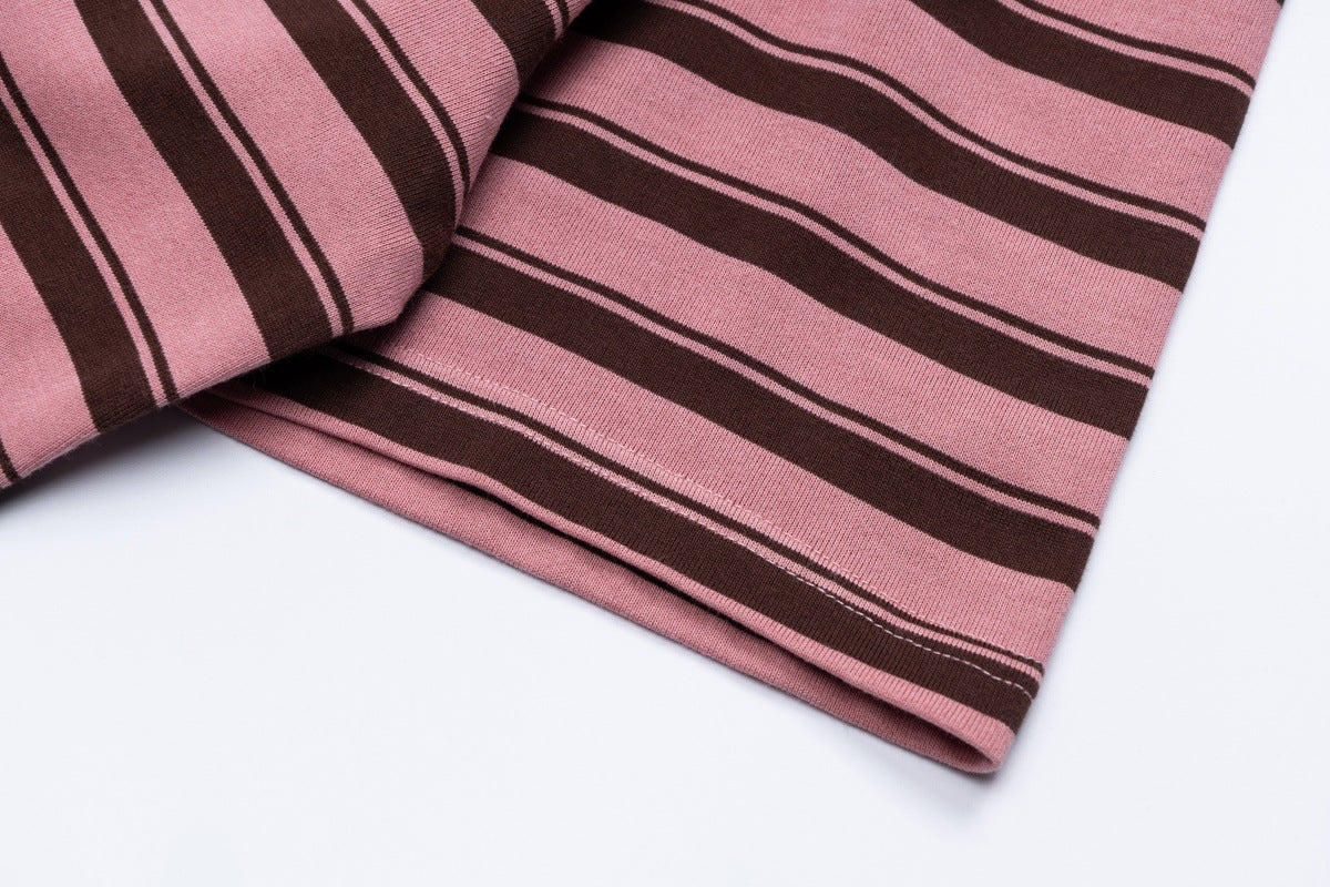 Striped Letter Print Oversize Short Sleeve T-Shirt