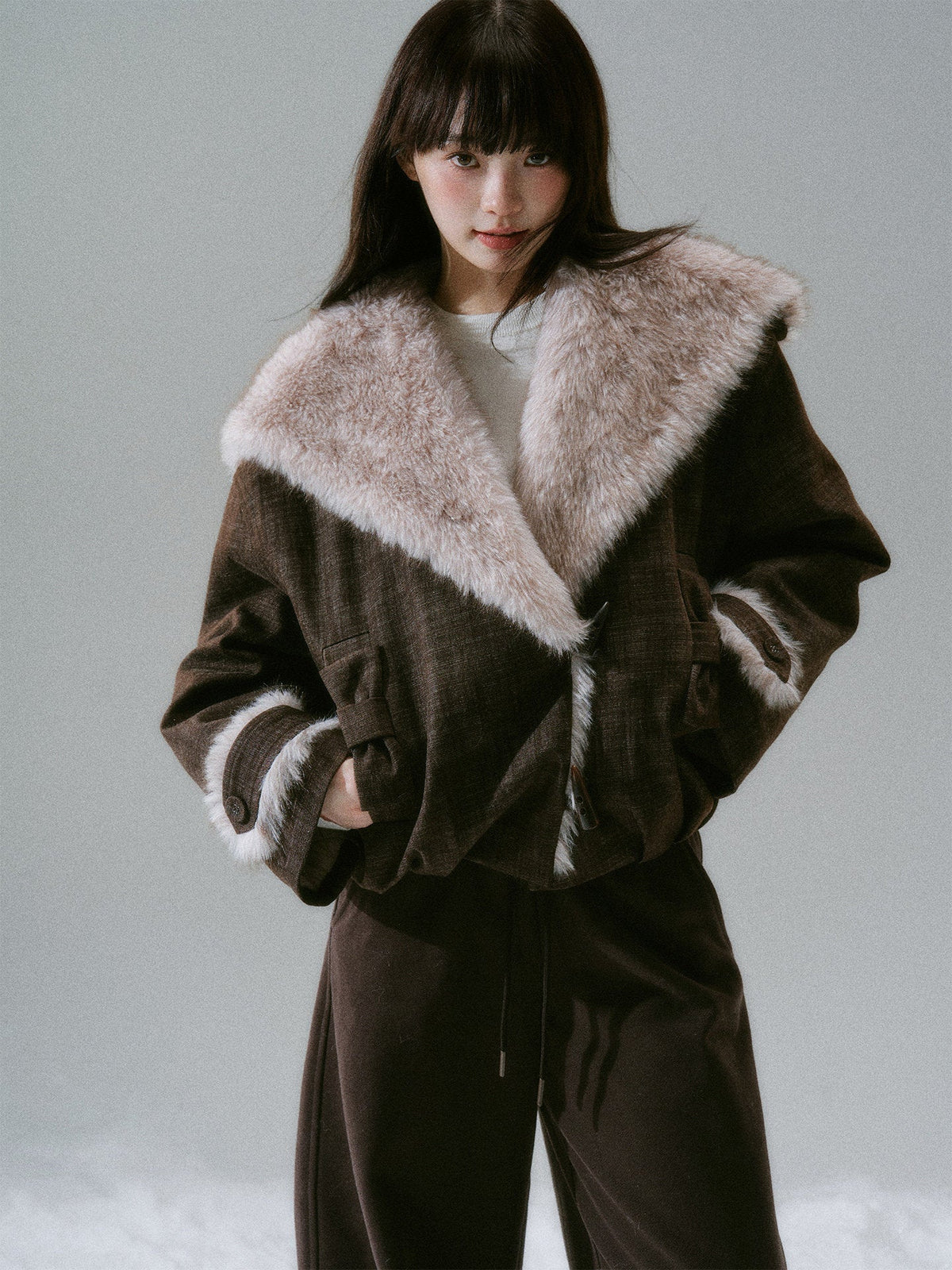 Plush Flower Bud Short Jacket