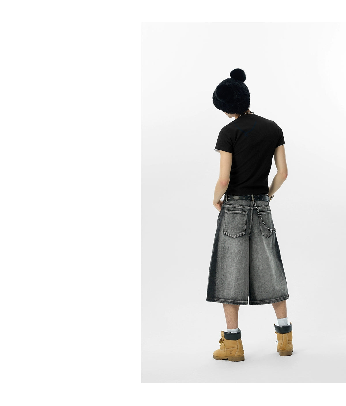 Jorts rétro déchirés délavés noirs