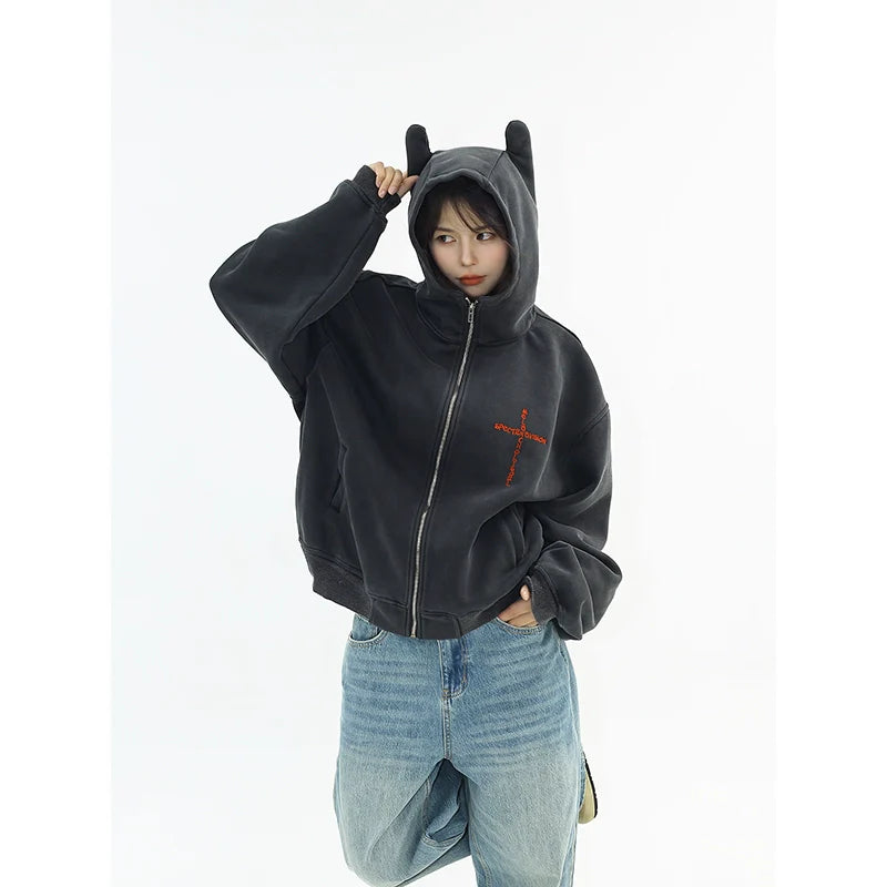 Devil Horn Oversized Sweatshirt