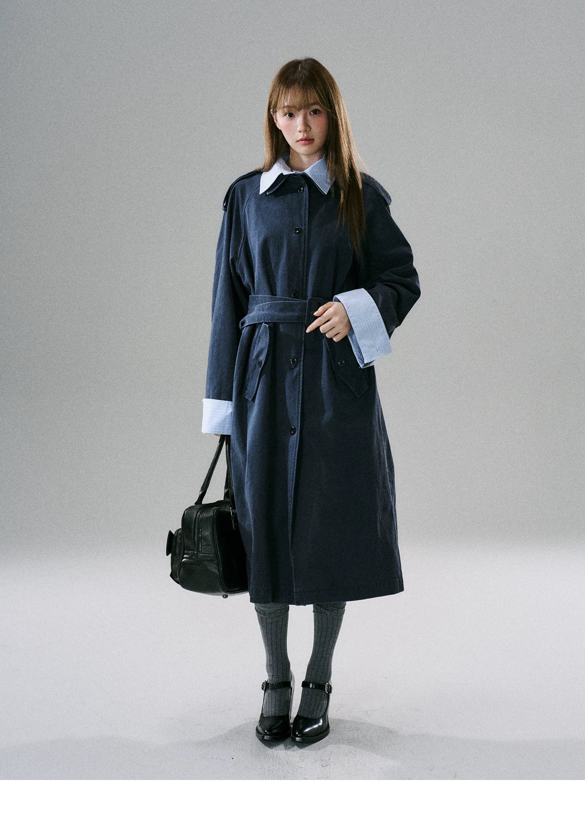 Detachable Rose-Fenced Girl's Trench Coat