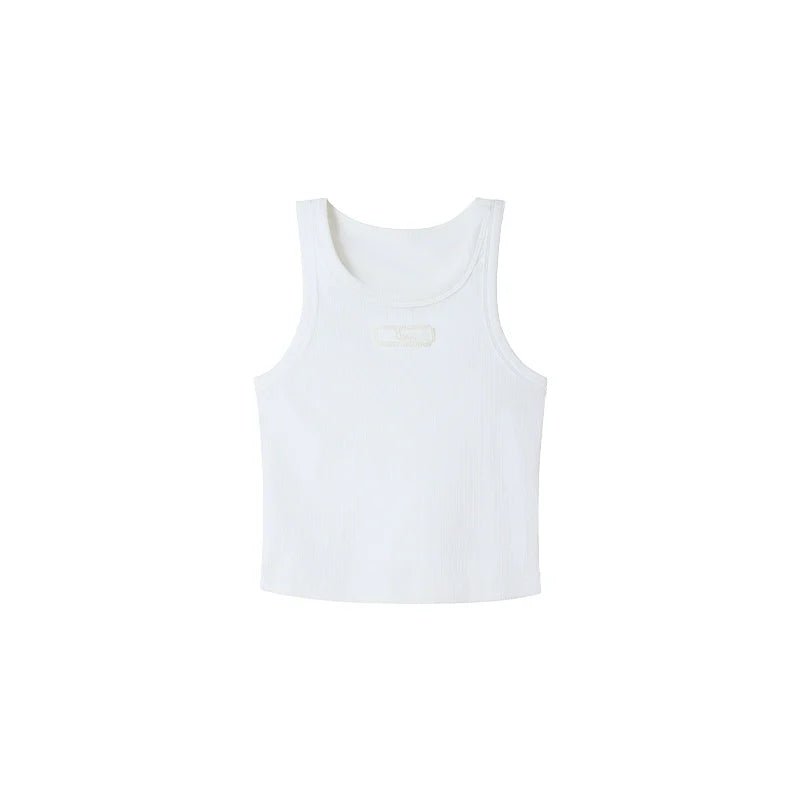 Lettered Cropped Cut-Out Round Neck Vest - MADXMARX