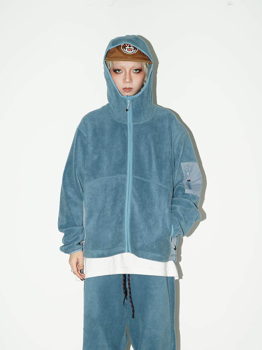 Fleece Zipper Hoodie & Drawstring Sweat Pants Setup