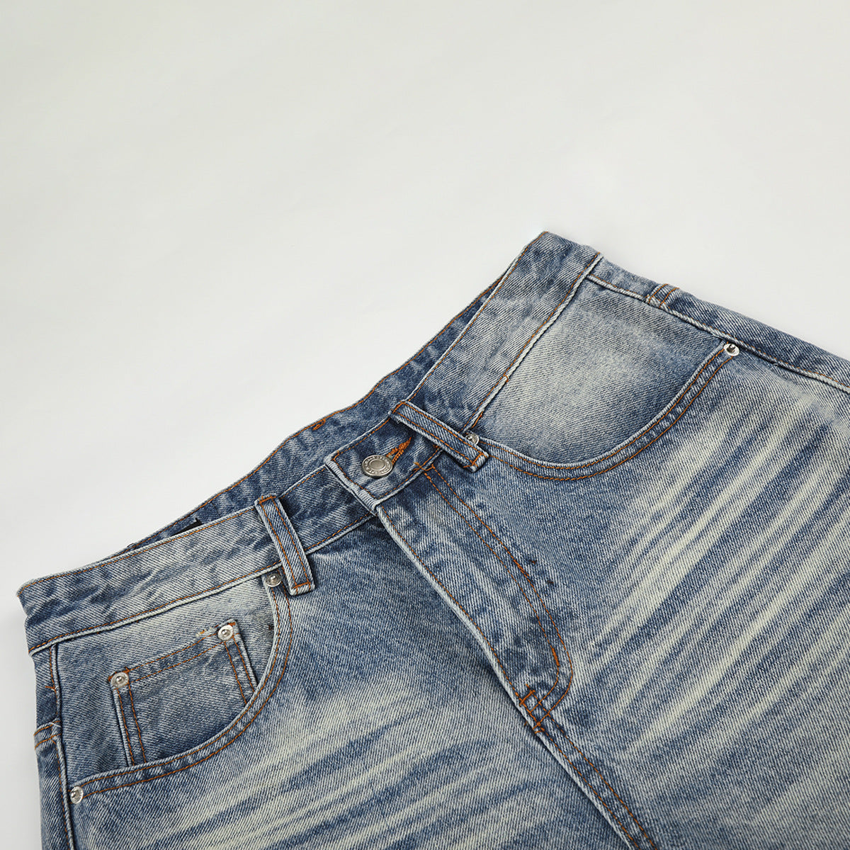 Washed Whisker Denim Jort