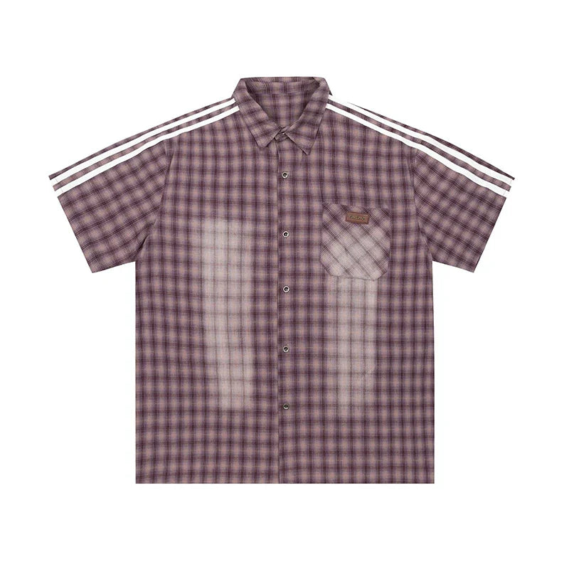 Three Bar Plaid Short Sleeve Shirt