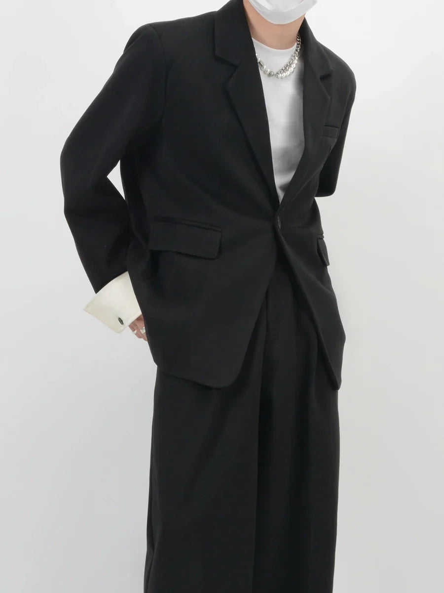 High-End Tailored Jacket & Straight Trousers Setup