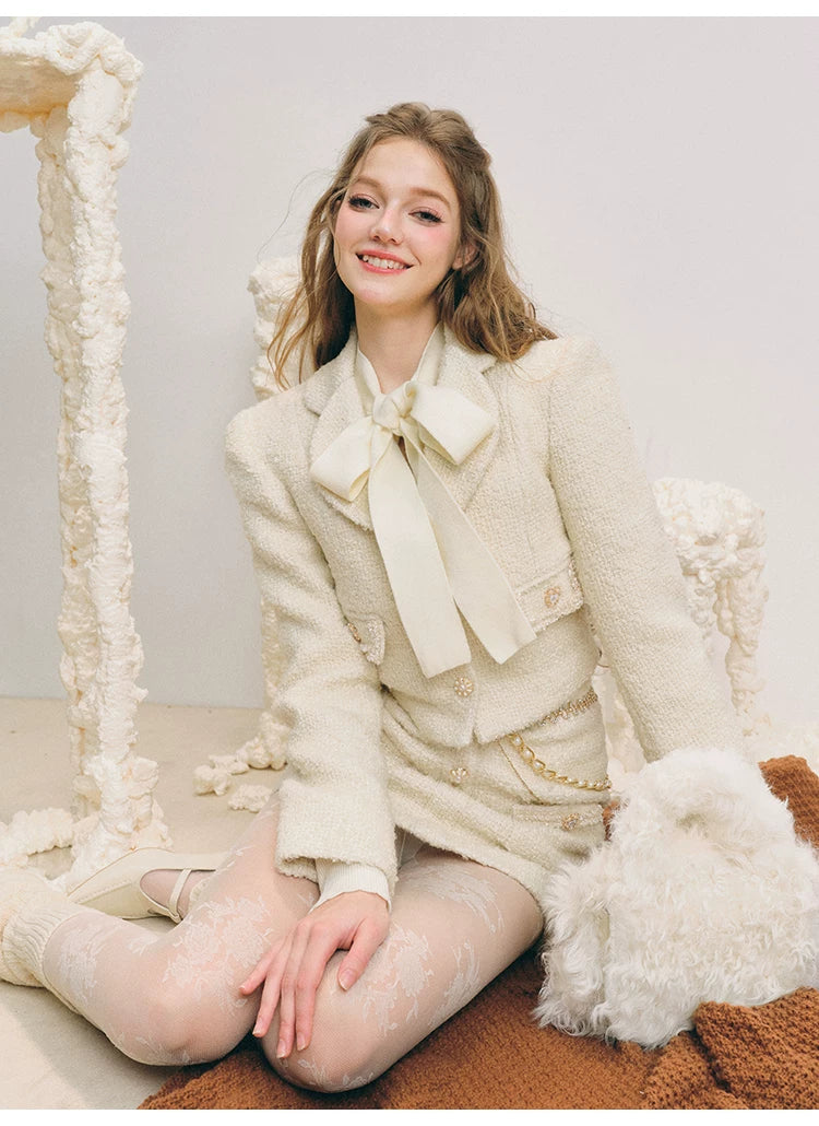 Button Up Cropped Jacket & Short Skirt Setup