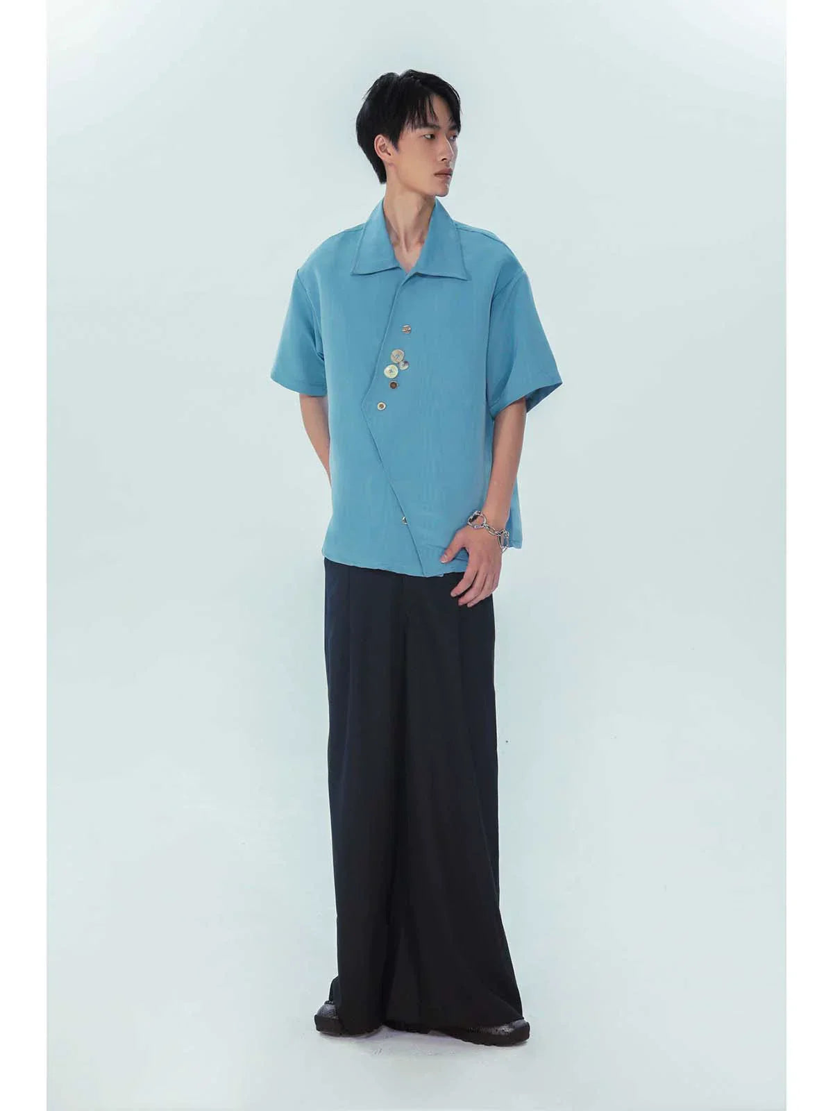 Irregular Ripple Design Short Sleeve Shirt