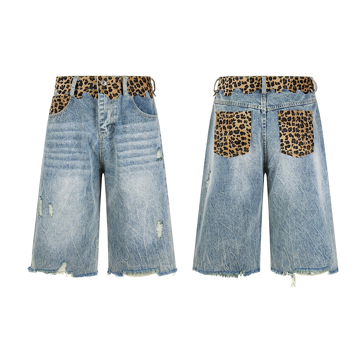Leopard Print Damage Jort