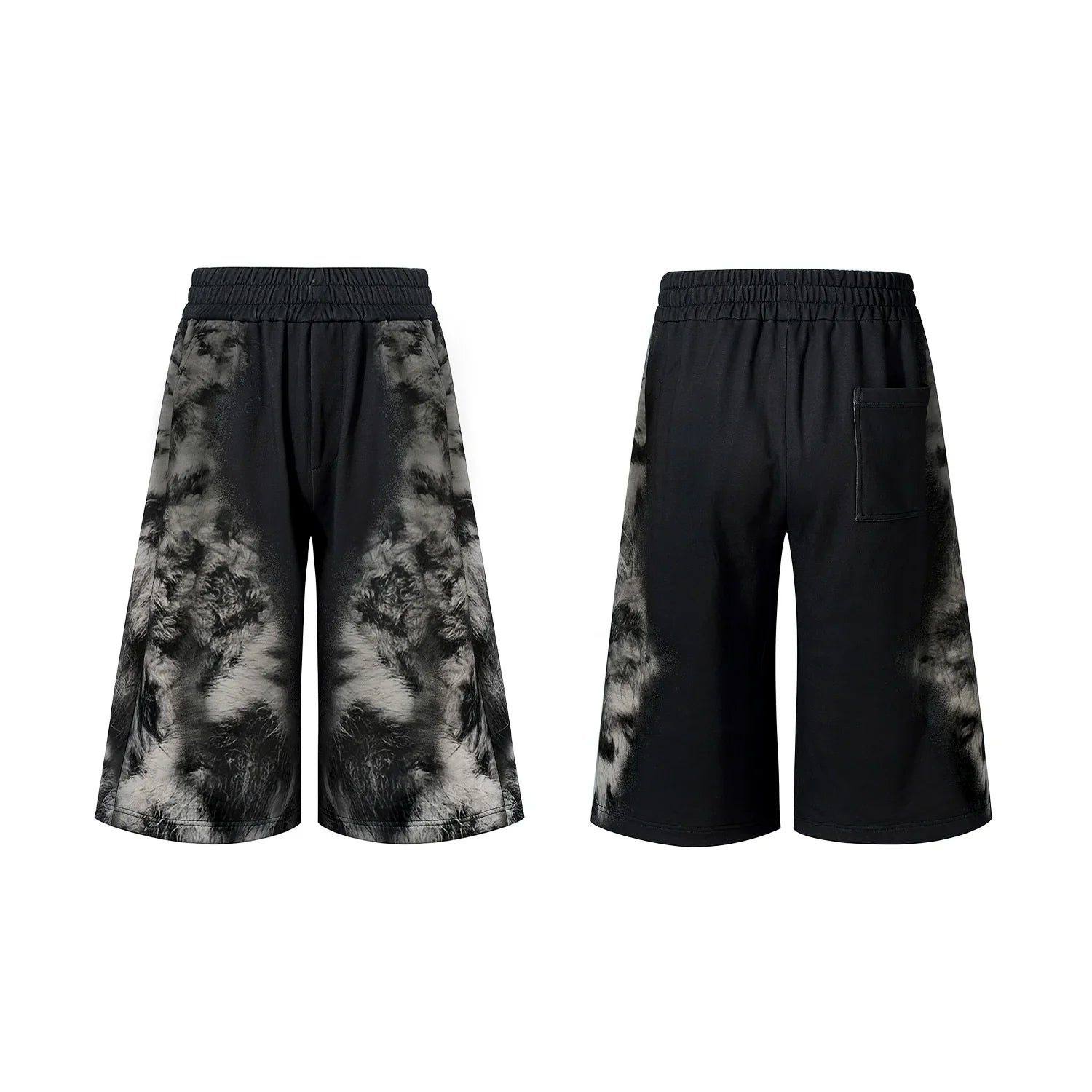 Leopard Print Short Hoodie & Sweatpants & Half Sweatpants Setup